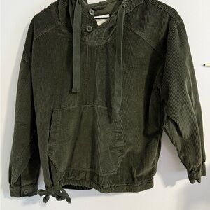 American Eagle Green Corduroy Hoodie